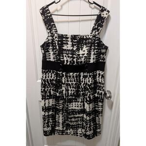 R&M RICHARDS Black & White Sleeveless Dress Plus Size 16 Spring Summer Cocktail